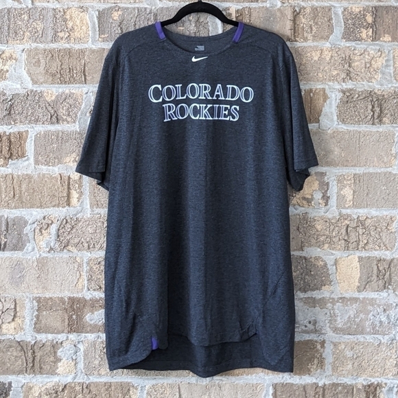 Nike MLB Colorado Rockies Lightweight Technical Short Sleeve T-Shirt Size XL - Picture 1 of 9